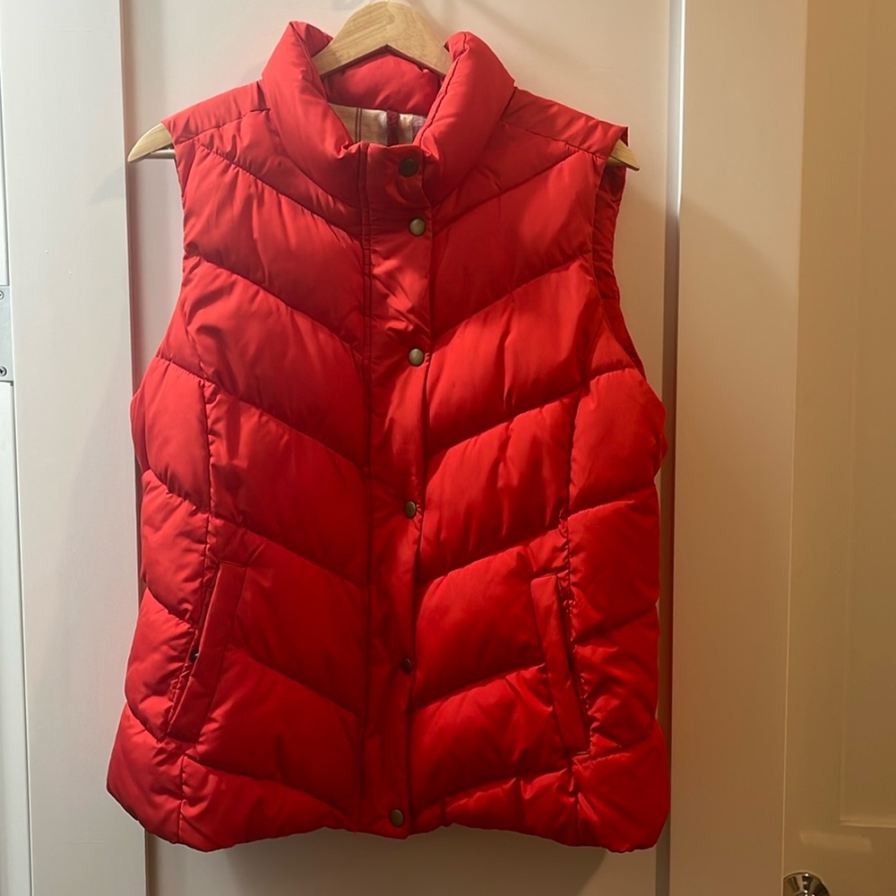 Orange puffer vest